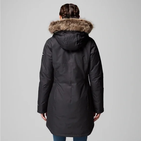 EUC Columbia Women's Suttle Mountain™ Long Insulated Jacket • M • Black/Charcoal - Picture 2 of 14